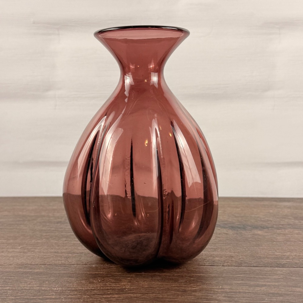Blenko 928 Amethyst Melon Bud Vase Winslow Anderson